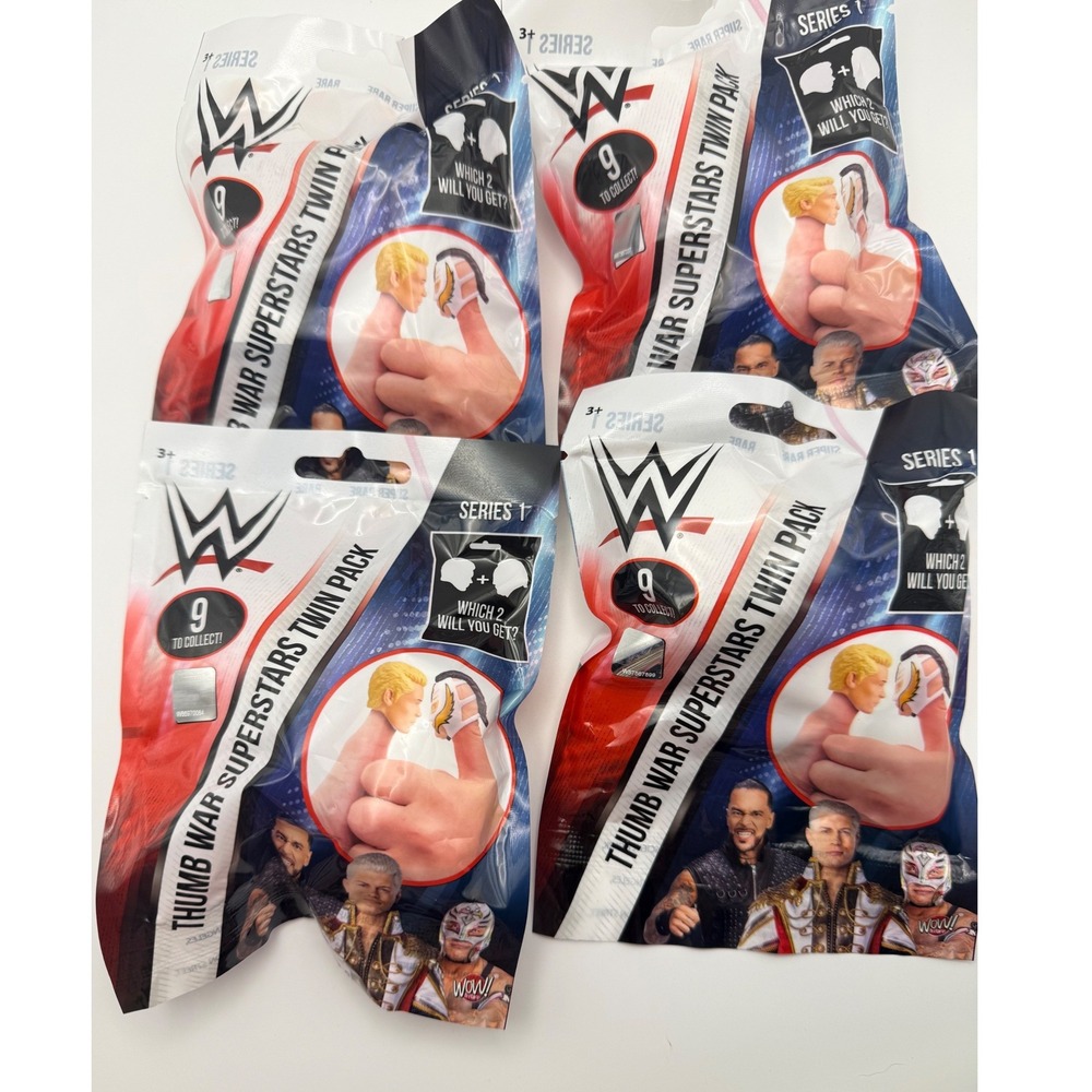 Lot 4 WWE Thumb War Superstars Twin Pack Series 1 Mystery Blind Bags Wow Stuff